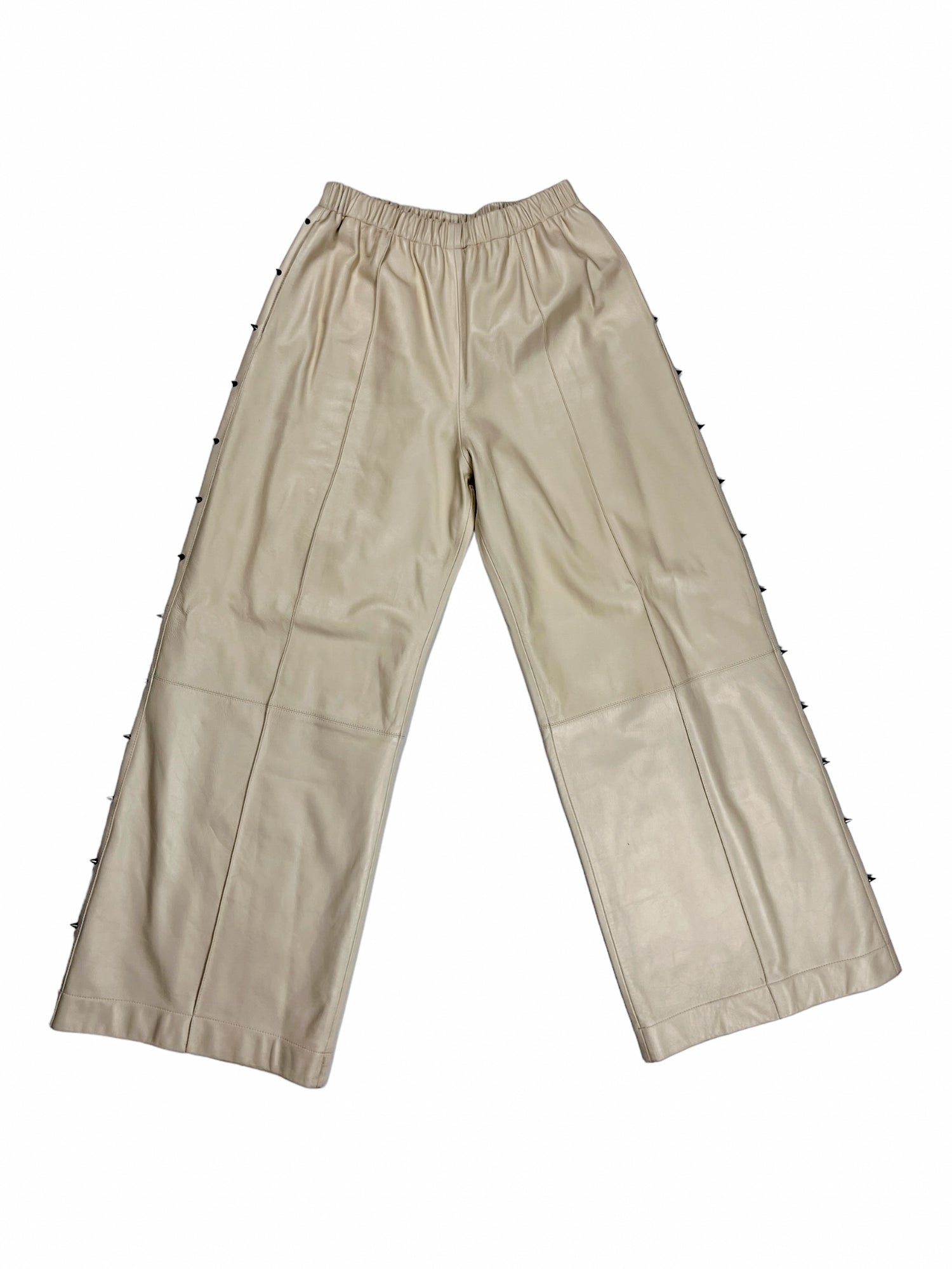 Nominal London Off White Leather Trousers