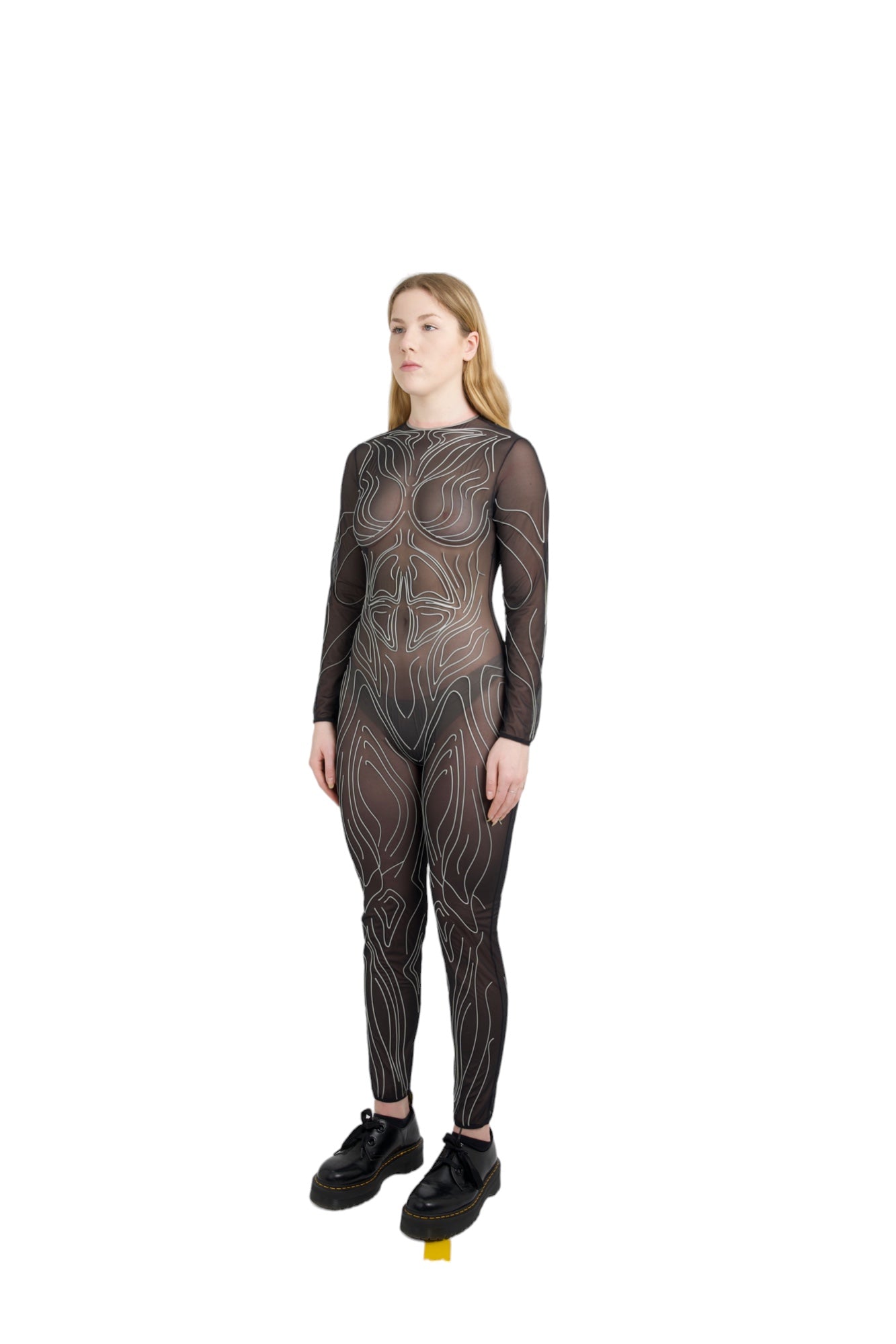 3D Latex Catsuit - Silver