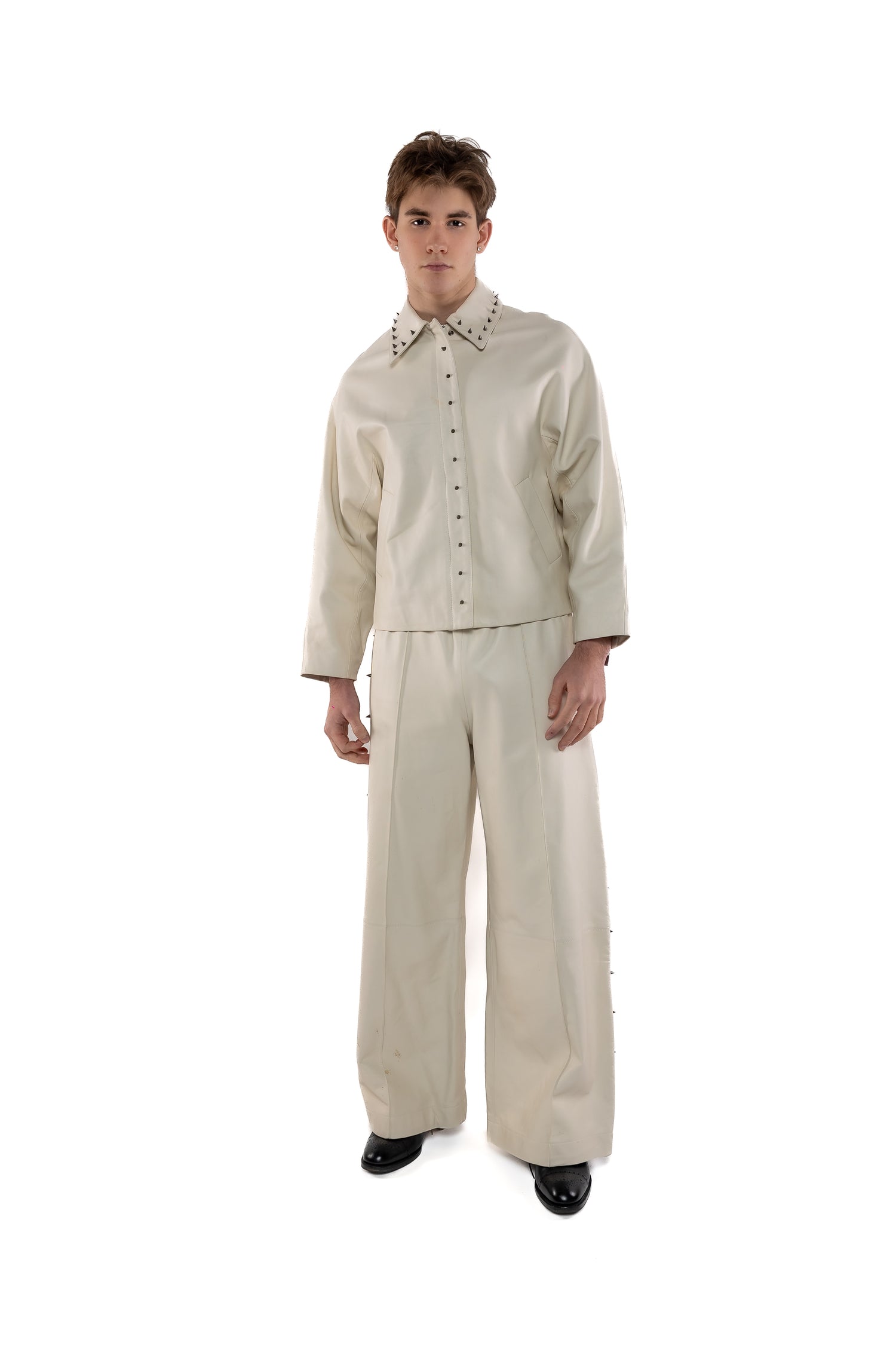 Nominal London Off White Leatherc Trousers Masculine Style