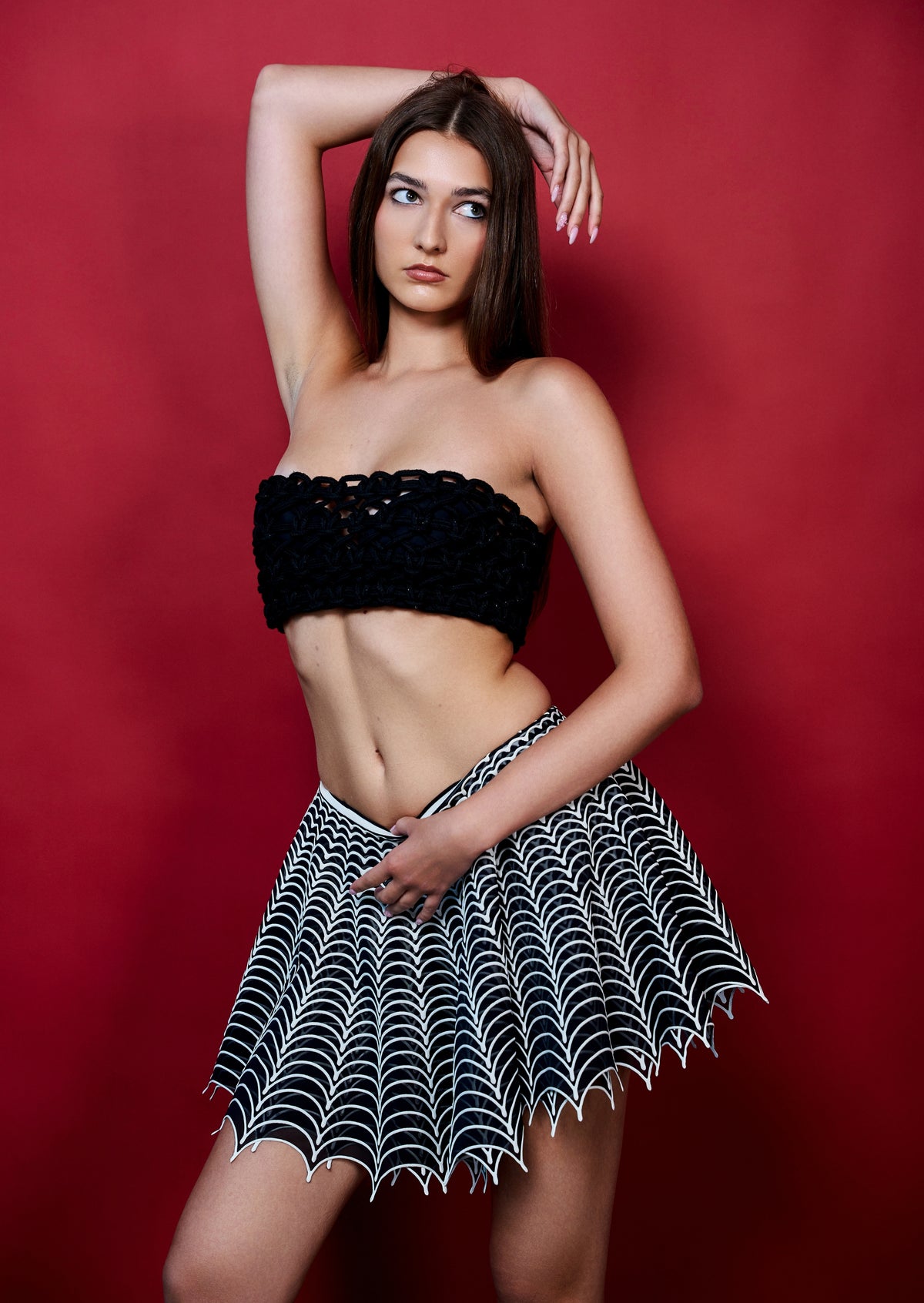 Spider 3D latex skirt