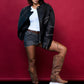 Nominal London Black Leather Studded Biker Jacket