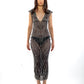 3D Latex Maxi Dress - Silver