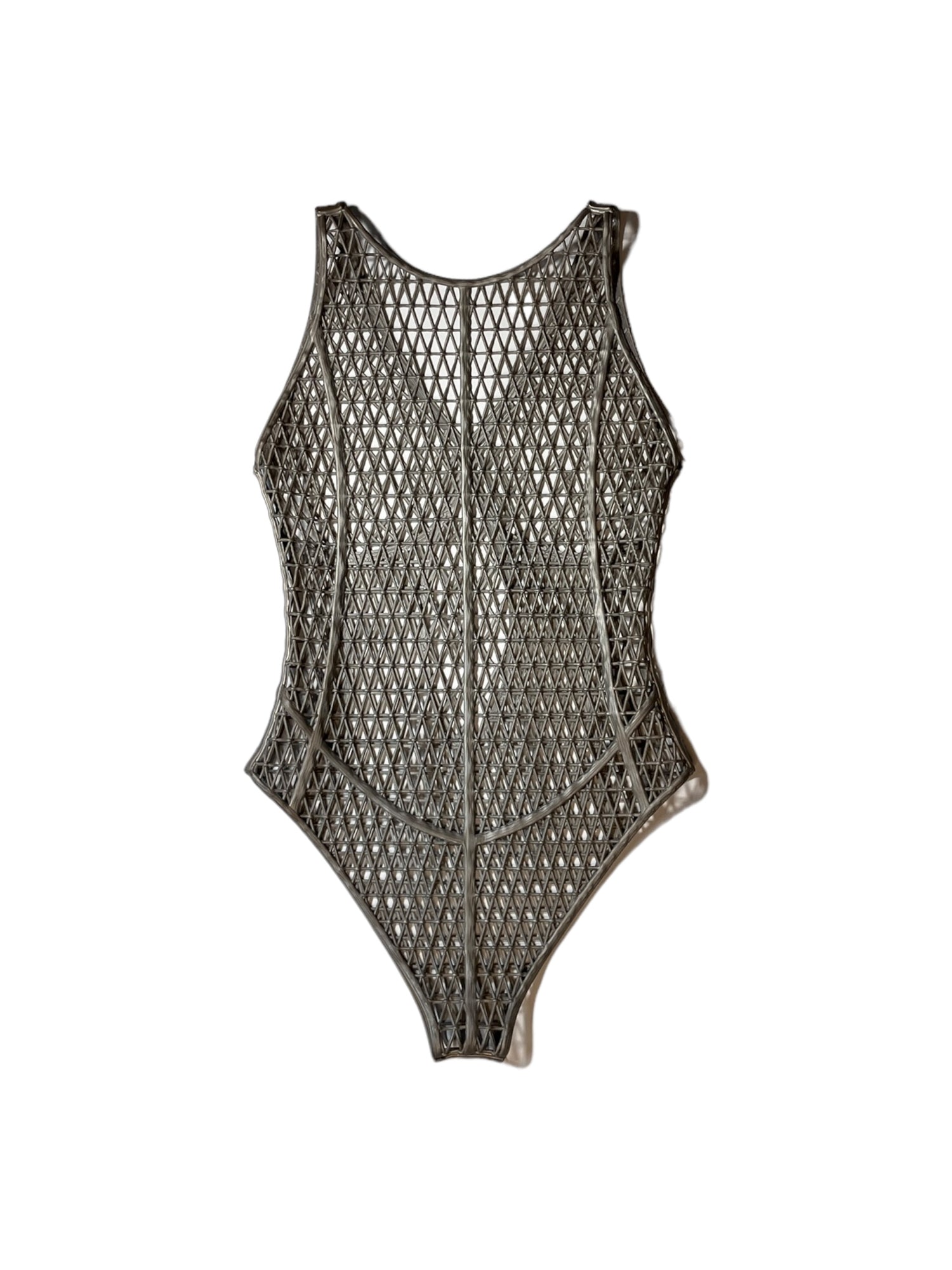 Caged Virgin - 3D Latex Bodice - Silver