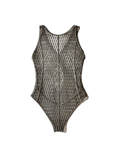 Caged Virgin - 3D Latex Bodice - Silver