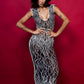 3D Latex Maxi Dress - Silver