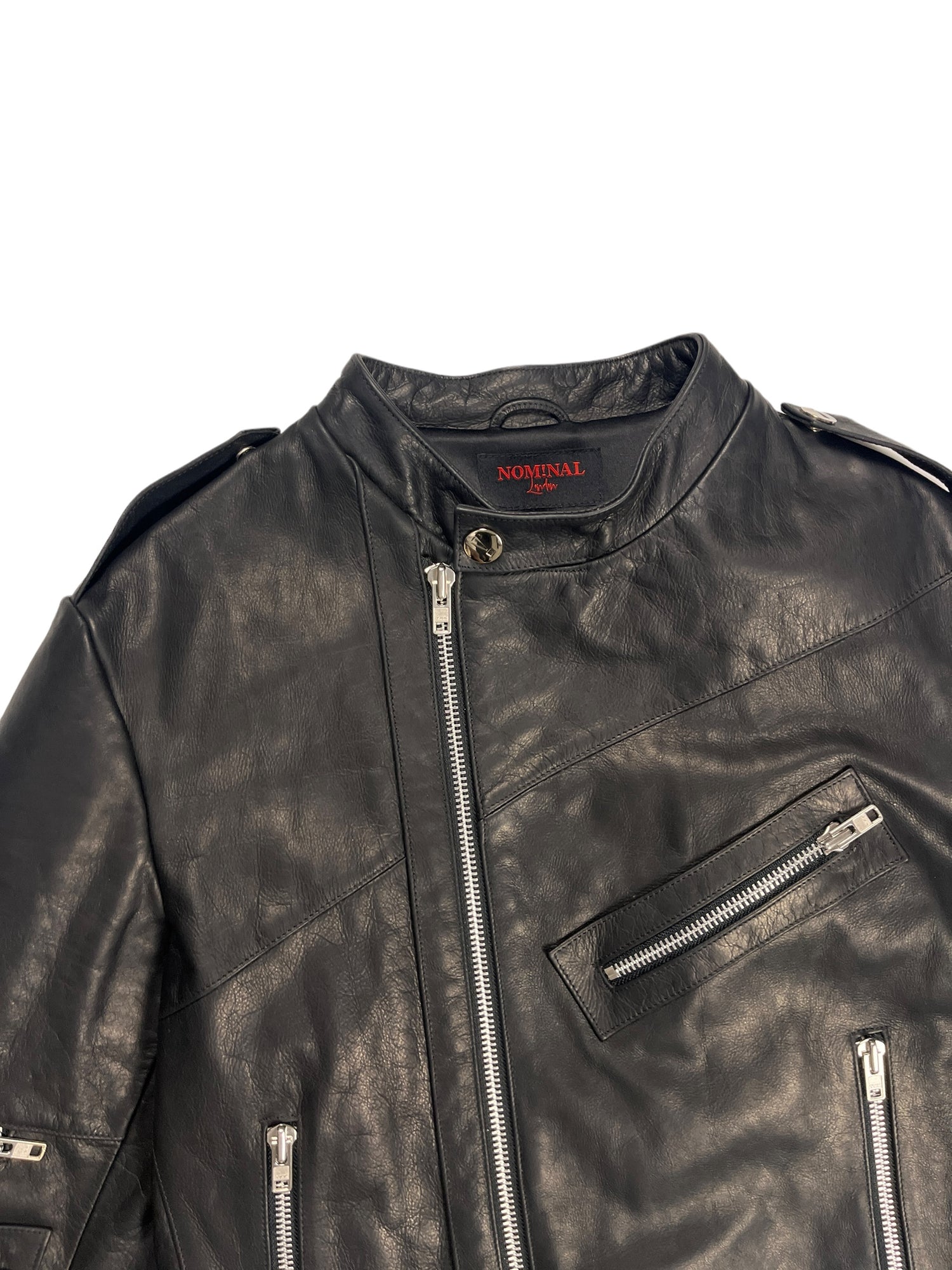 Nominal London Black Leather Biker Jacket - Masculine Style