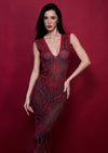 3D Latex Maxi Dress - Red