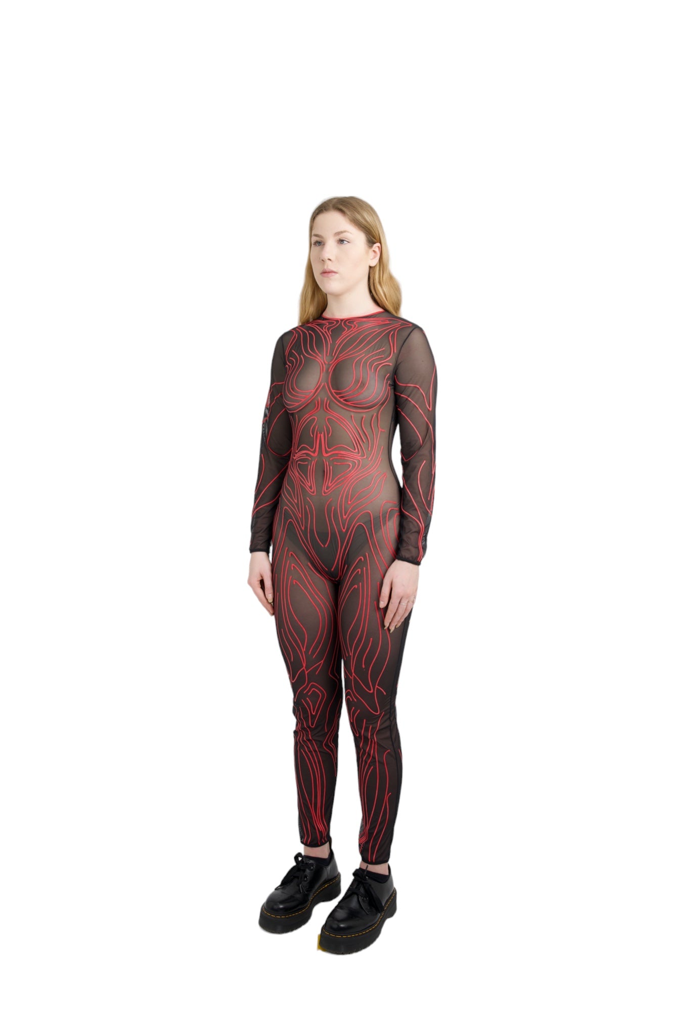 3D LATEX CATSUIT - RED