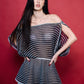 Astrid 3D latex flared dress