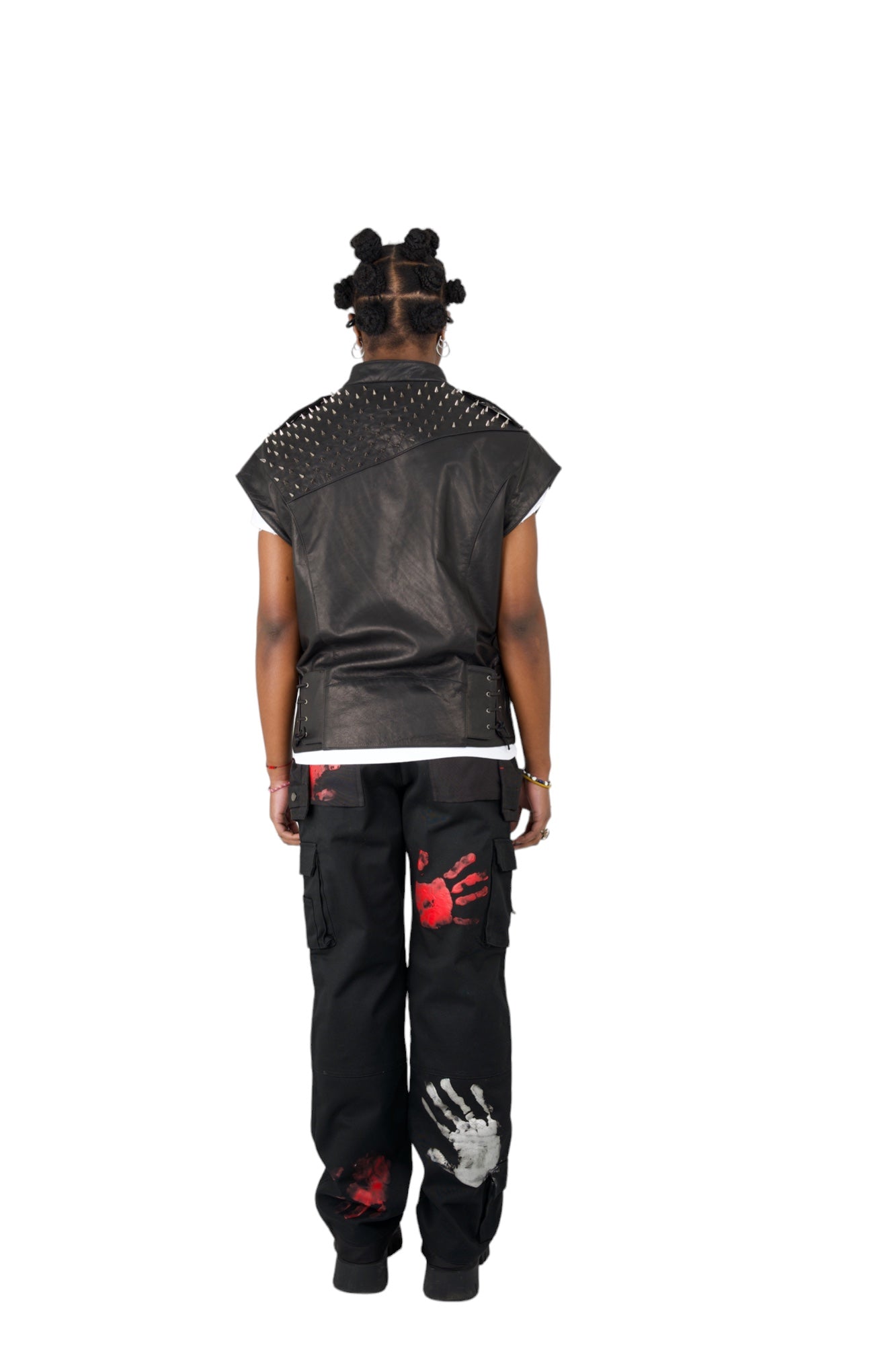 Nominal London Leather Studded Biker Vest - Femine Style