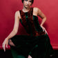 Nova - Assymentric Velvet Dress in Green