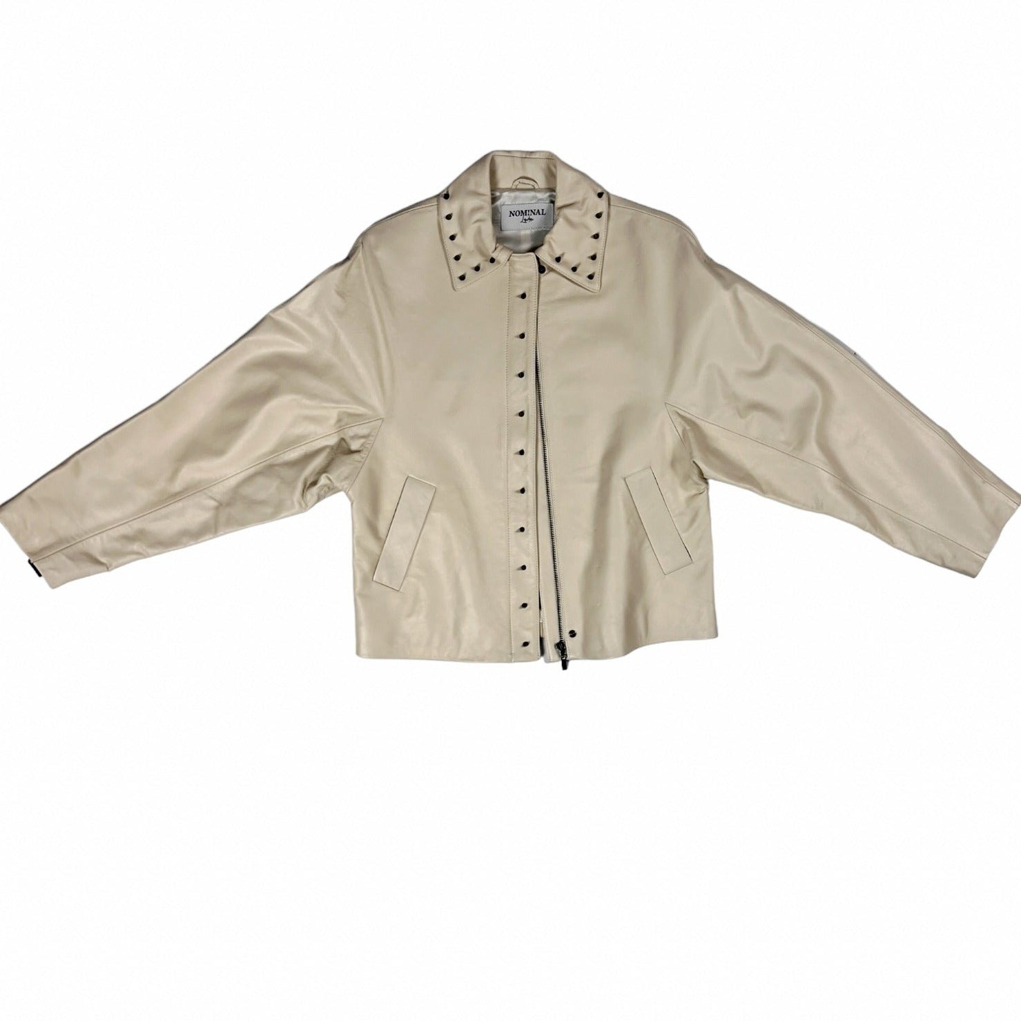 Nominal London Off White Leather Jacket - Feminine Styling