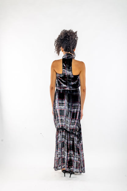 Crushed Velvet Tartan Maxi - GD02 - Clô Lopez