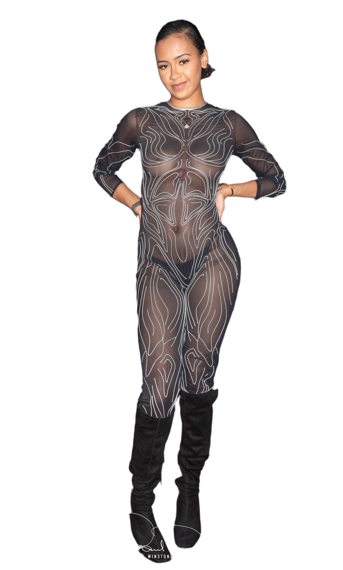 3D Latex Catsuit - Silver