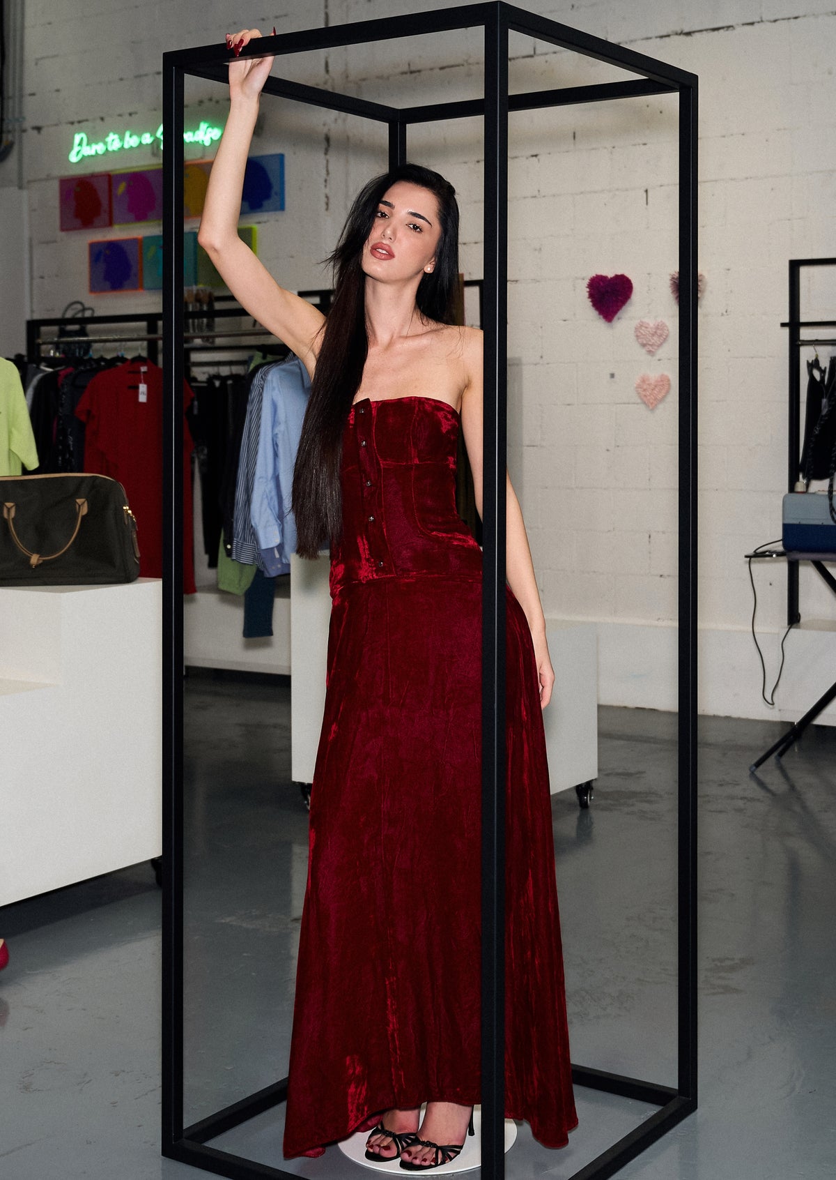Zoya - Bustier Dress Long - Red