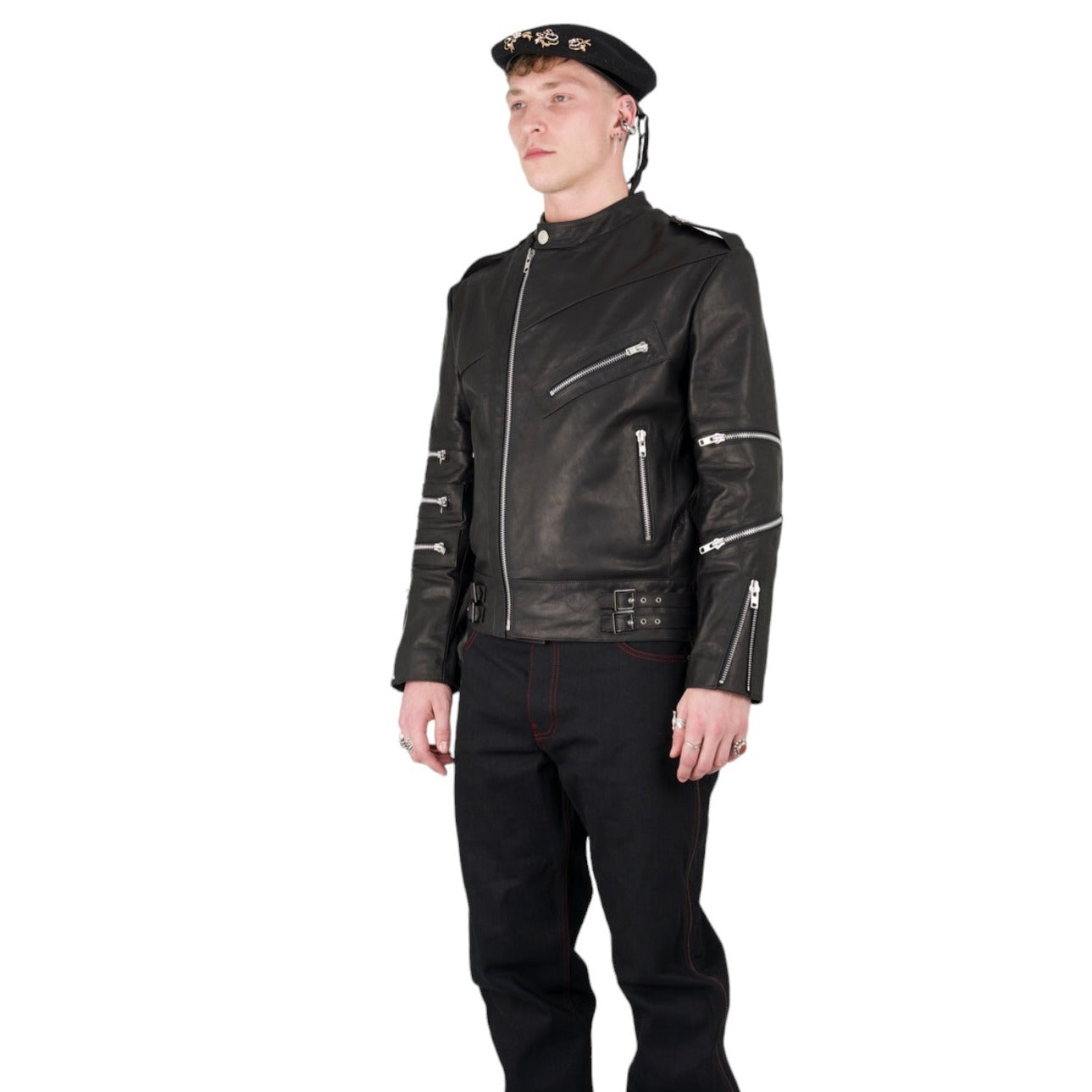 Black Leather Biker Jacket