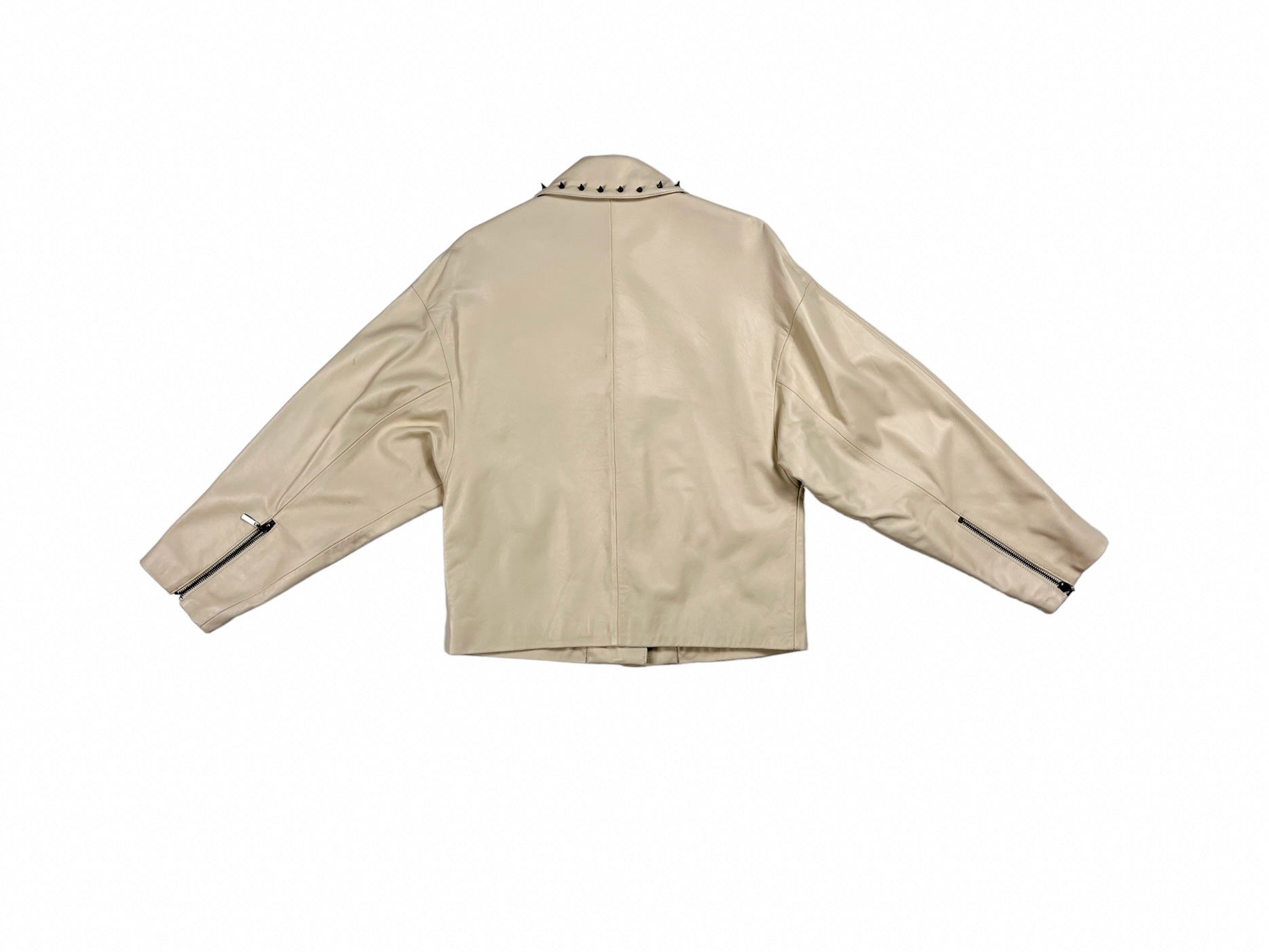 Nominal London Off White Leather Jacket - Masculine Styling