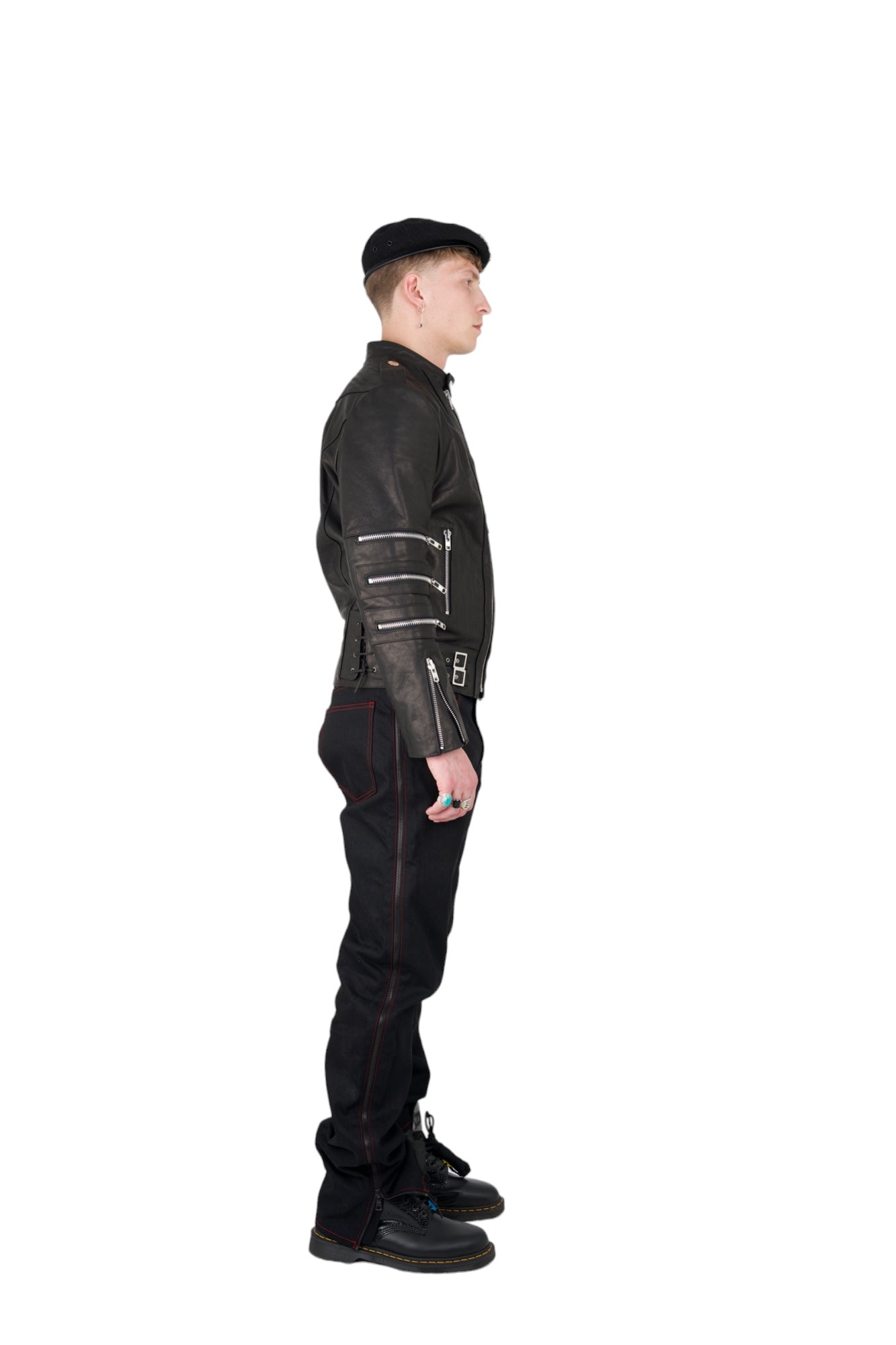 Nominal London Black Leather Biker Jacket - Masculine Style