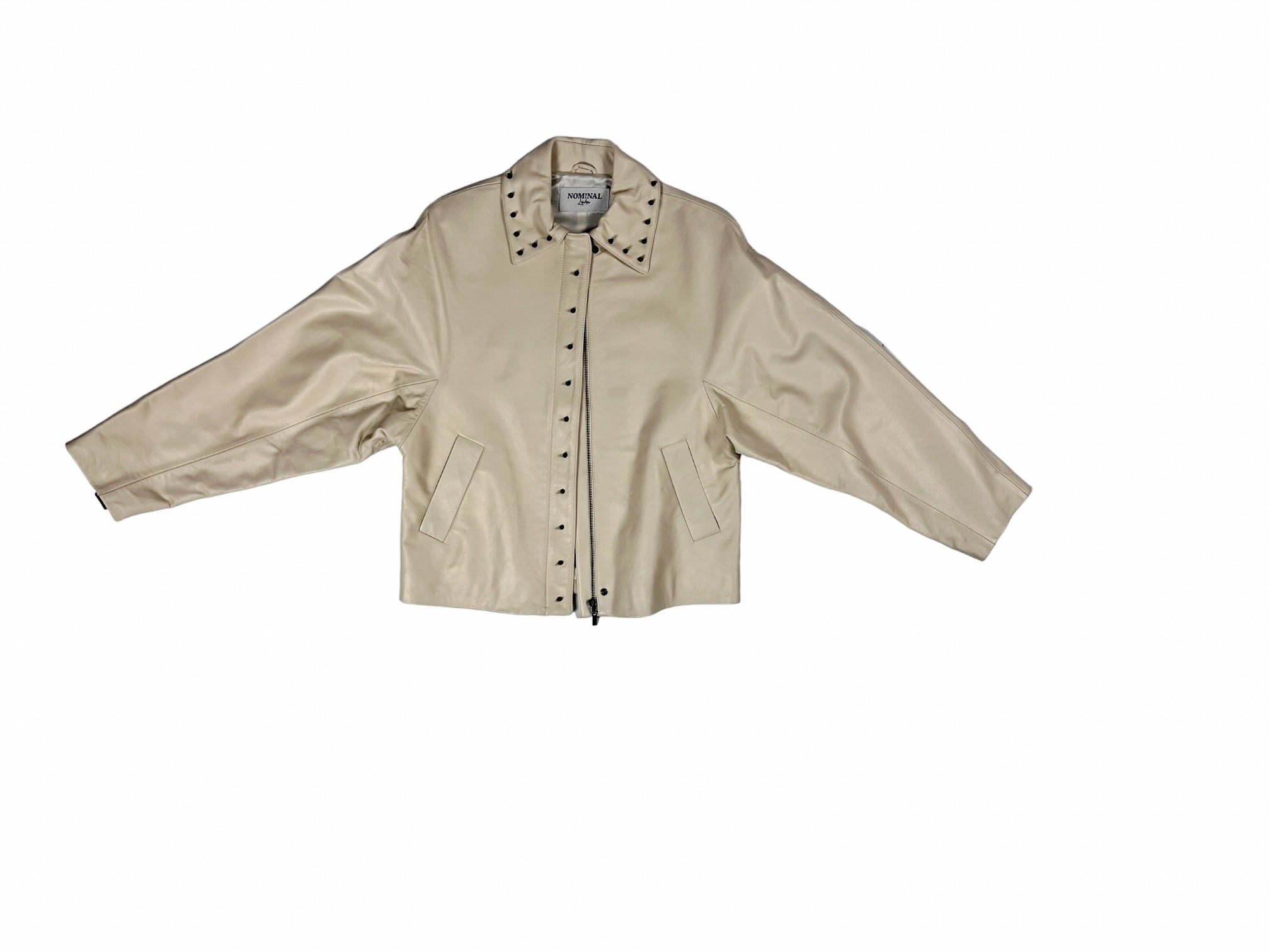 Nominal London Off White Leather Jacket - Masculine Styling