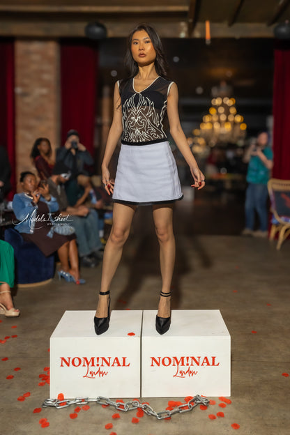 Cotton Mini Skirt with Contrasting Edge