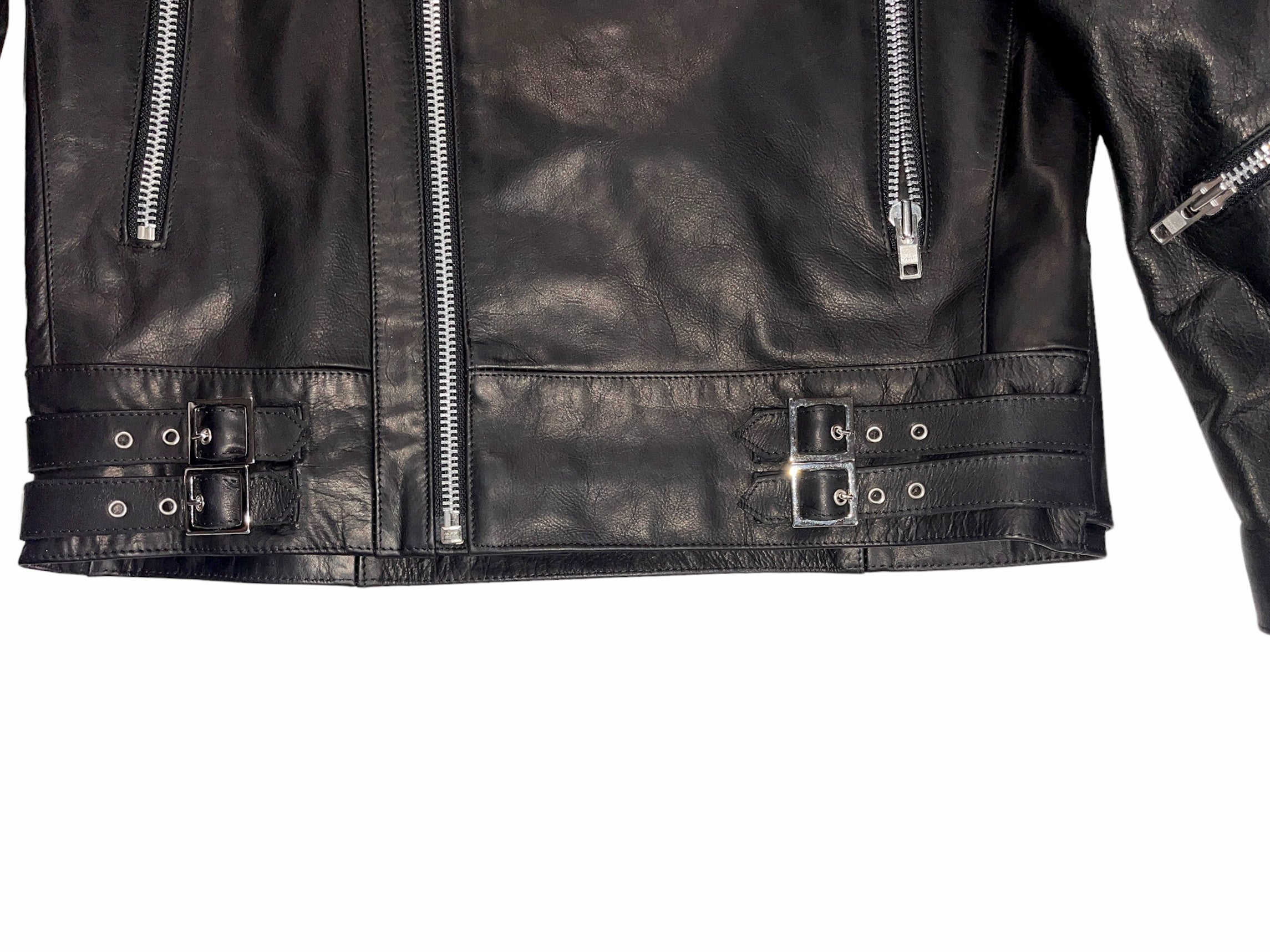 Nominal London Black Leather Studded Biker Jacket - Feminine Style