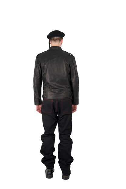 Nominal London Black Leather Biker Jacket - Masculine Style