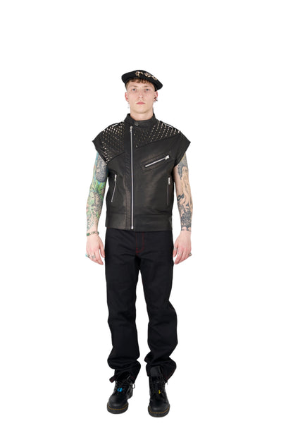 Nominal London Studded Biker Vest