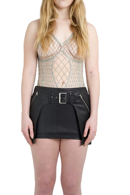 Caged Virgin 3D Latex Bodice Silver