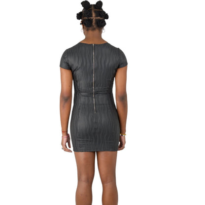 Nominal Latex Wavey Black Party Dress