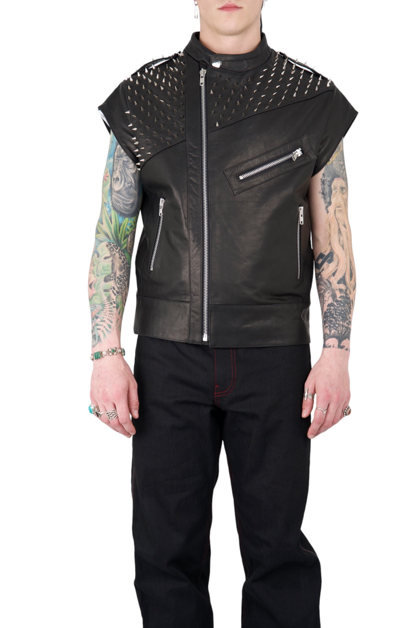 Nominal London Studded Biker Vest