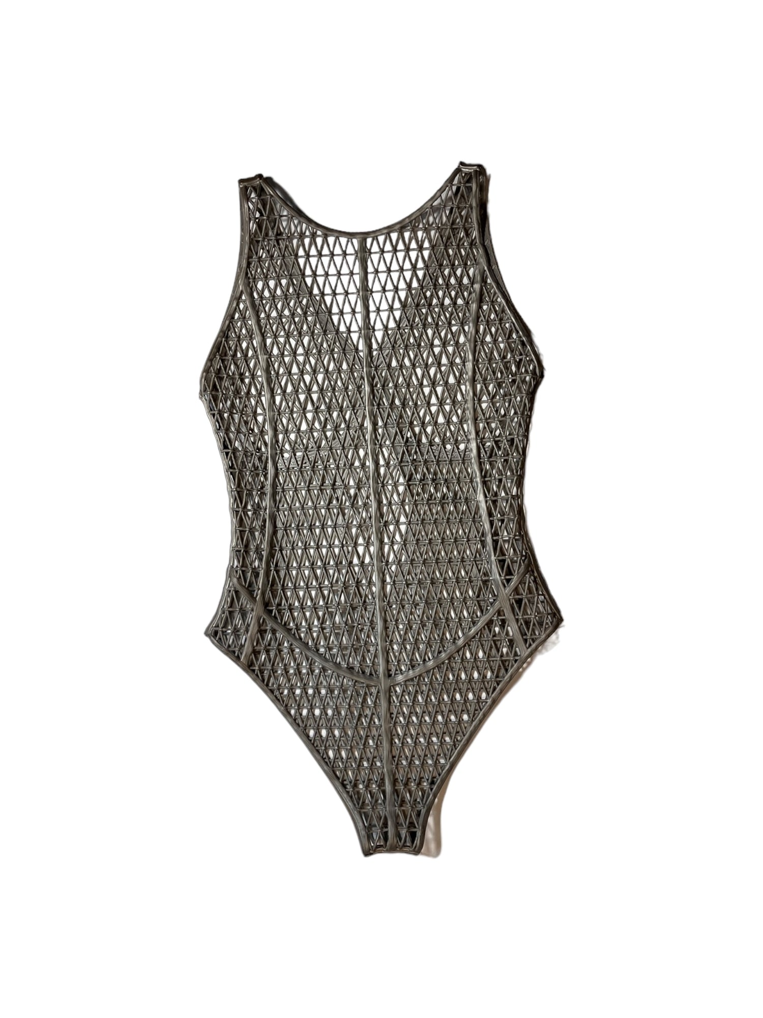 Caged Virgin 3D Latex Bodice Silver