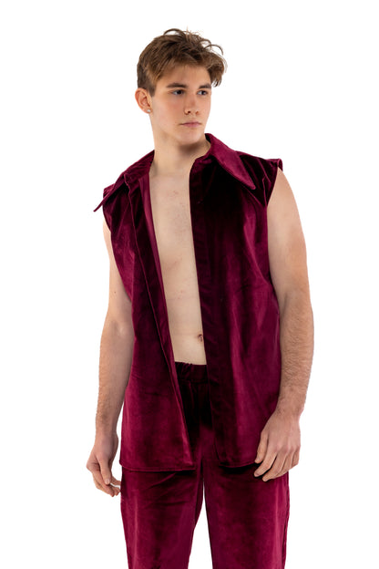 Parris Set- Purple Velvet Sleveless Shirt