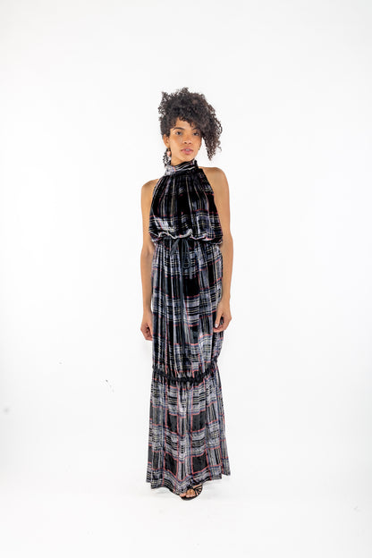 Crushed Velvet Tartan Maxi - GD02 - Clô Lopez