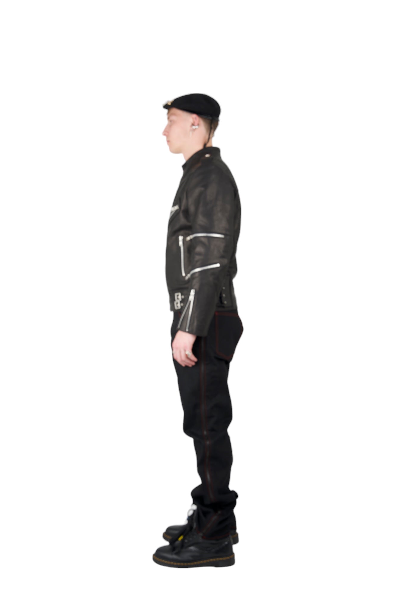 Nominal London Black Leather Biker Jacket - Masculine Style