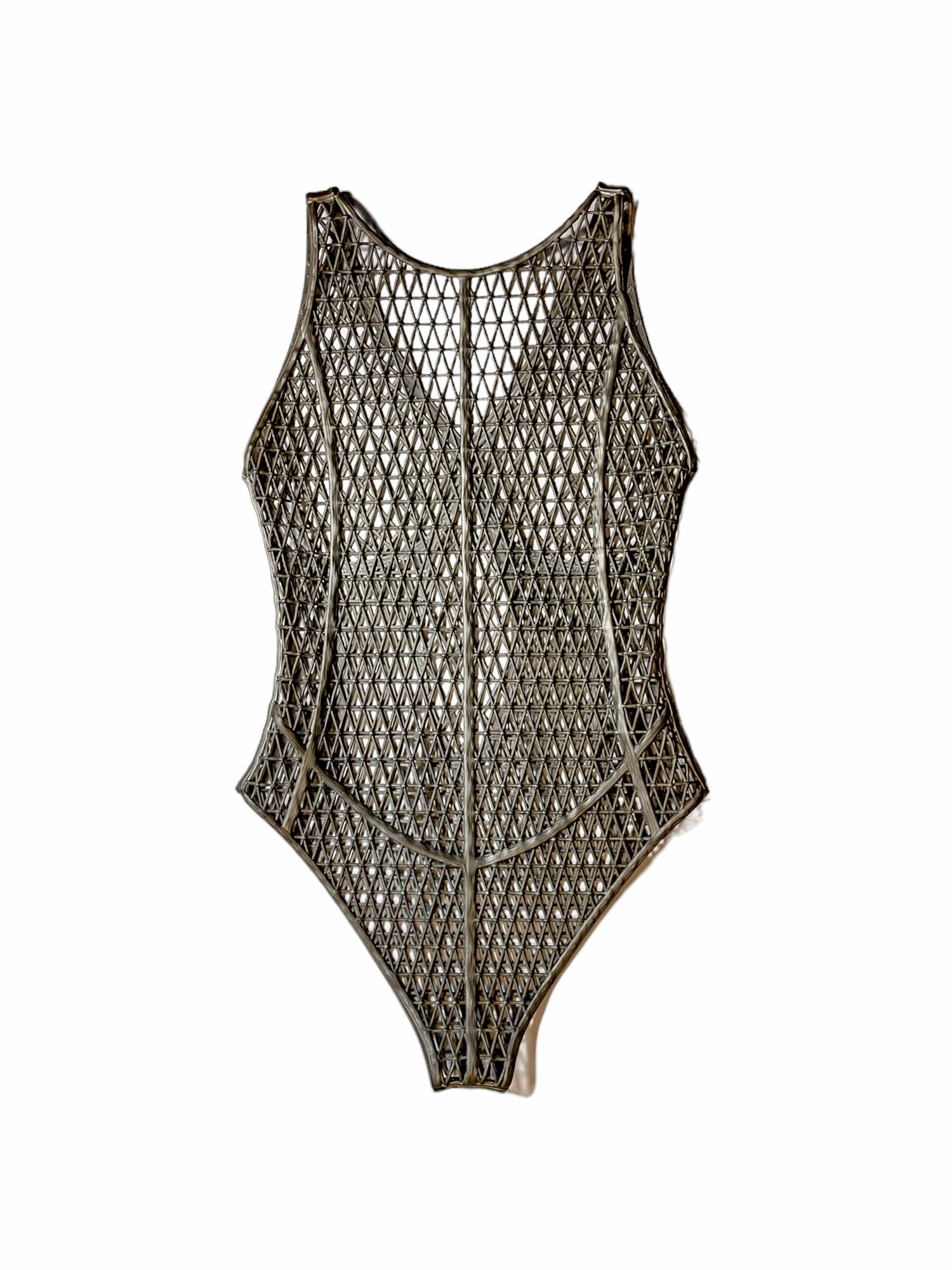 Caged Virgin - 3D Latex Bodice - Silver