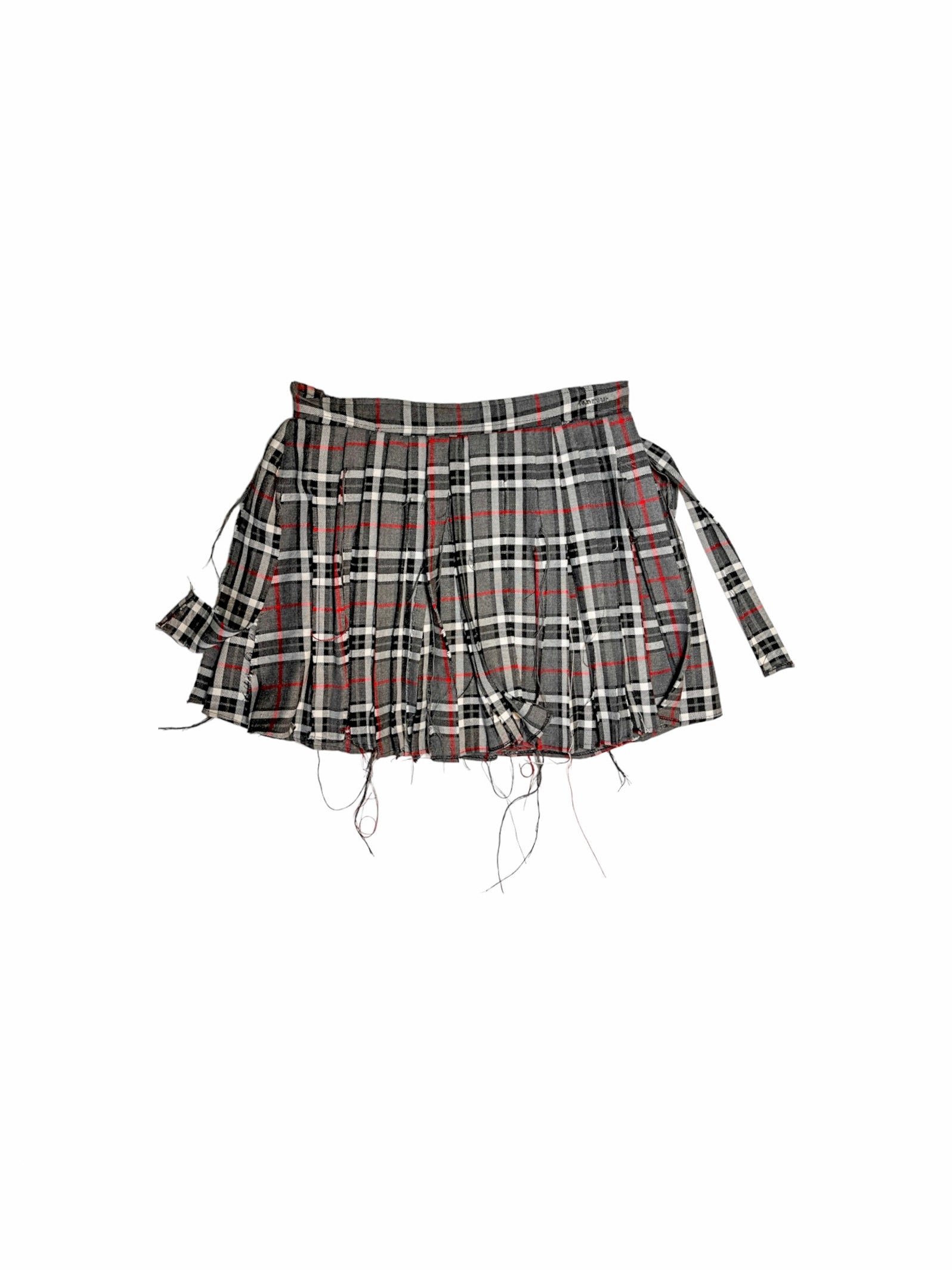 Double-layer Distressed Tartan Skirt - The Nominal School of Defiance - Feminine Styling