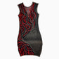 Harriet 3D Latex Party Dress - Red & Silver