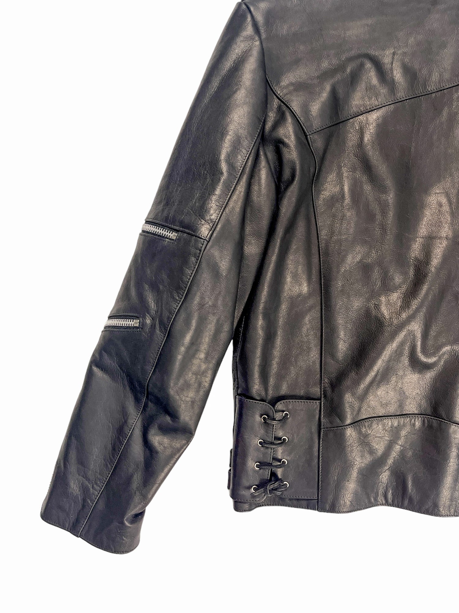 Nominal London Black Leather Biker Jacket - Masculine Style