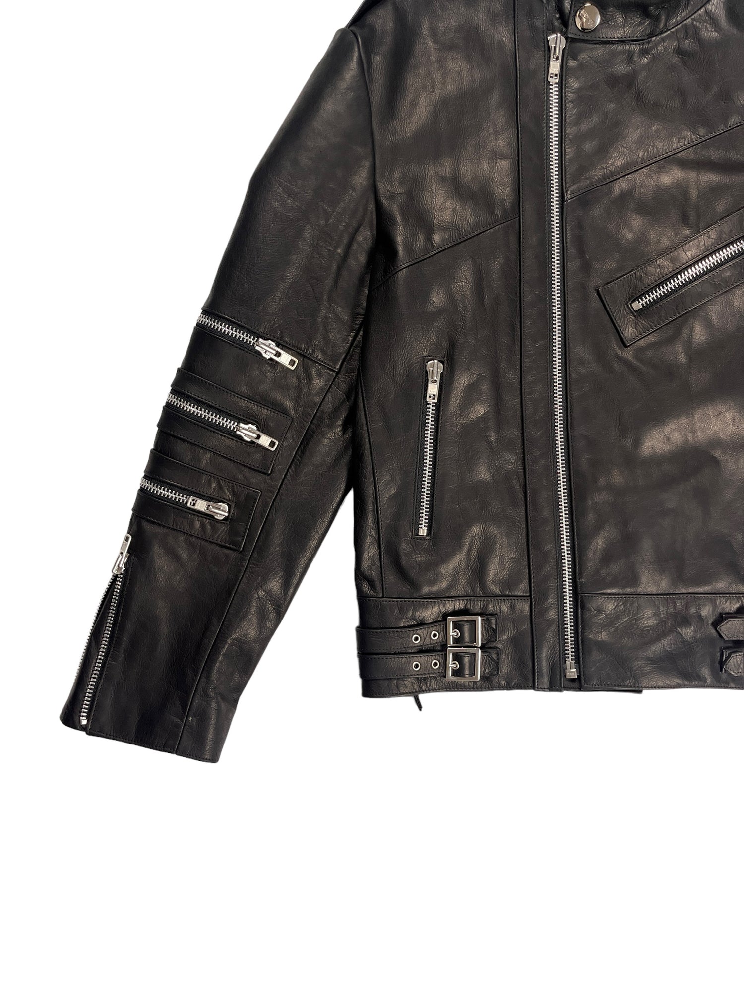 Nominal London Black Leather Biker Jacket - Masculine Style