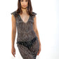3D Latex Maxi Dress - Silver