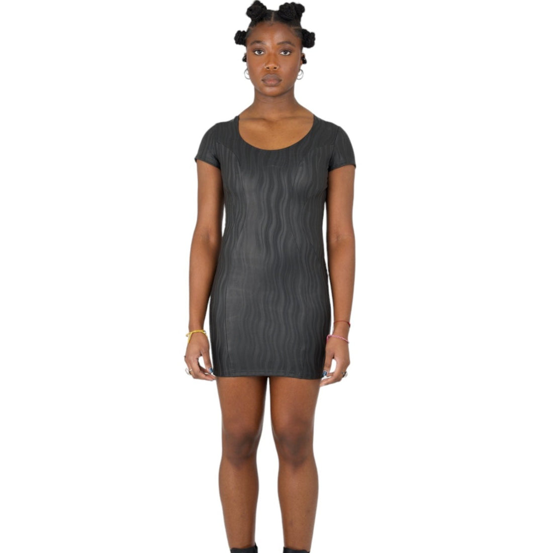 Nominal Latex Wavey Black Party Dress