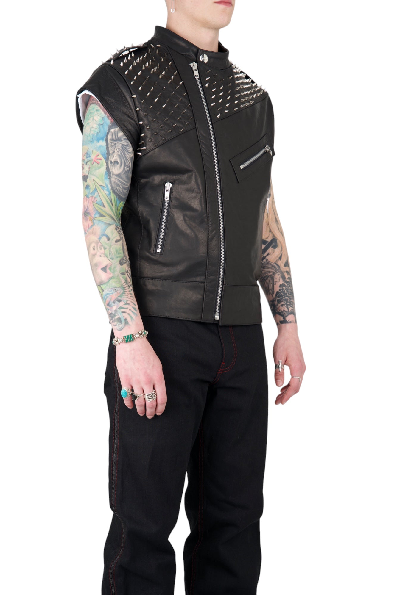 Nominal London Studded Biker Vest