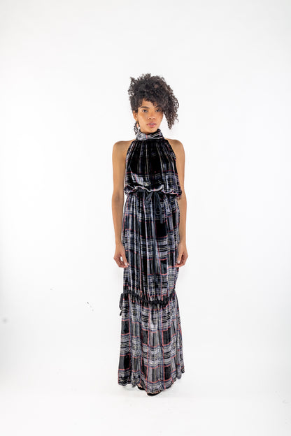 Crushed Velvet Tartan Maxi - GD02 - Clô Lopez