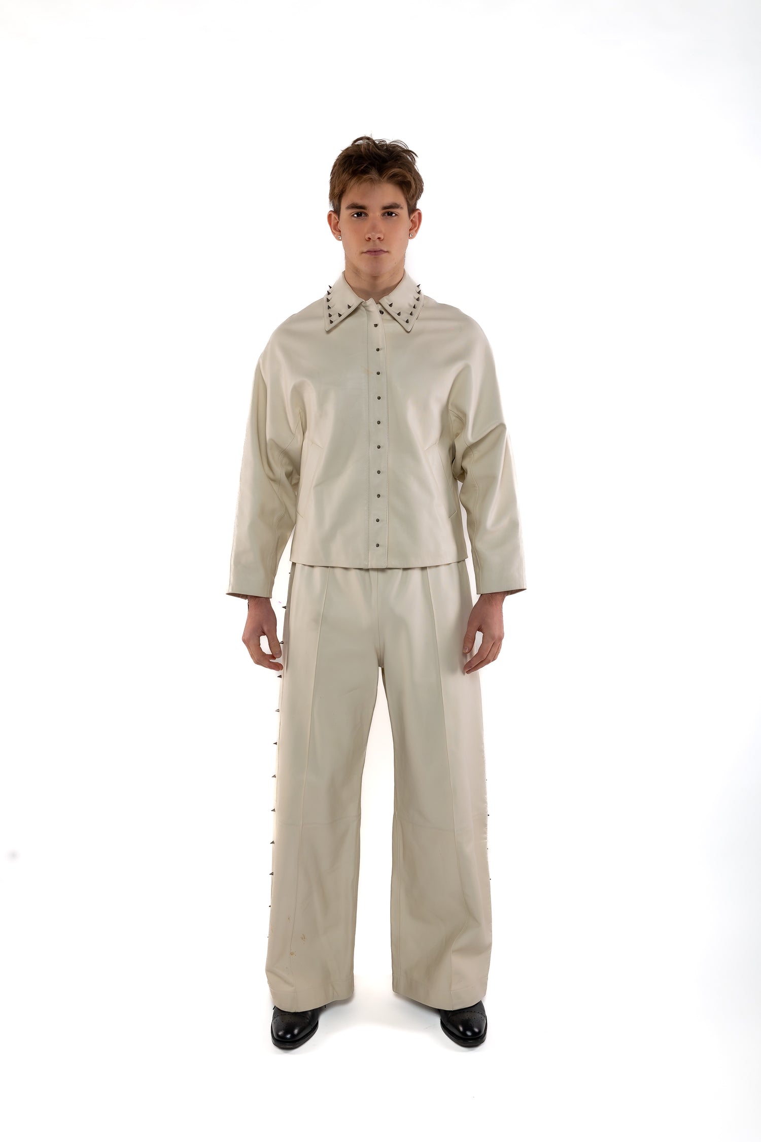 Nominal London Off White Leatherc Trousers Masculine Style