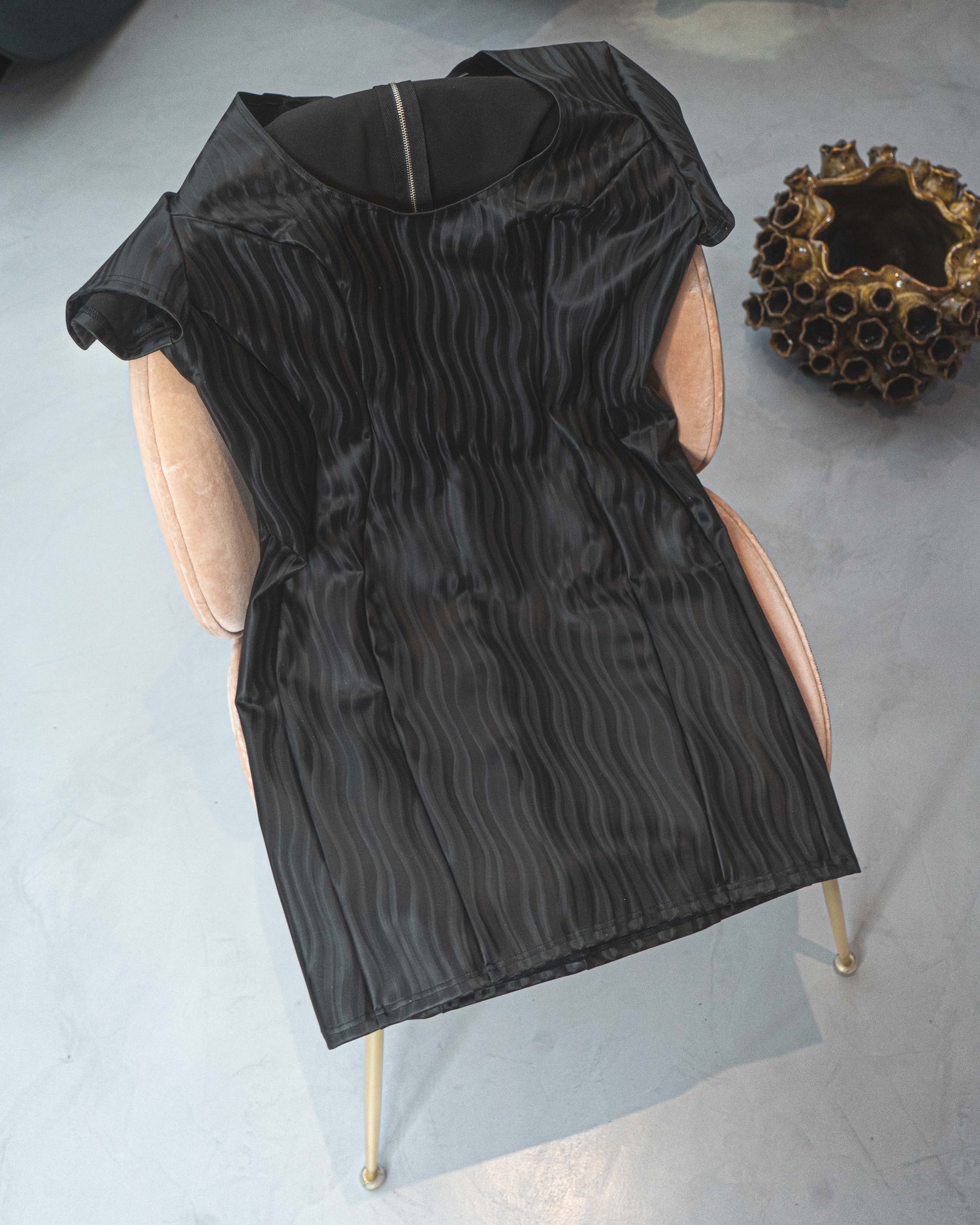 Nominal Latex Wavey Black Party Dress