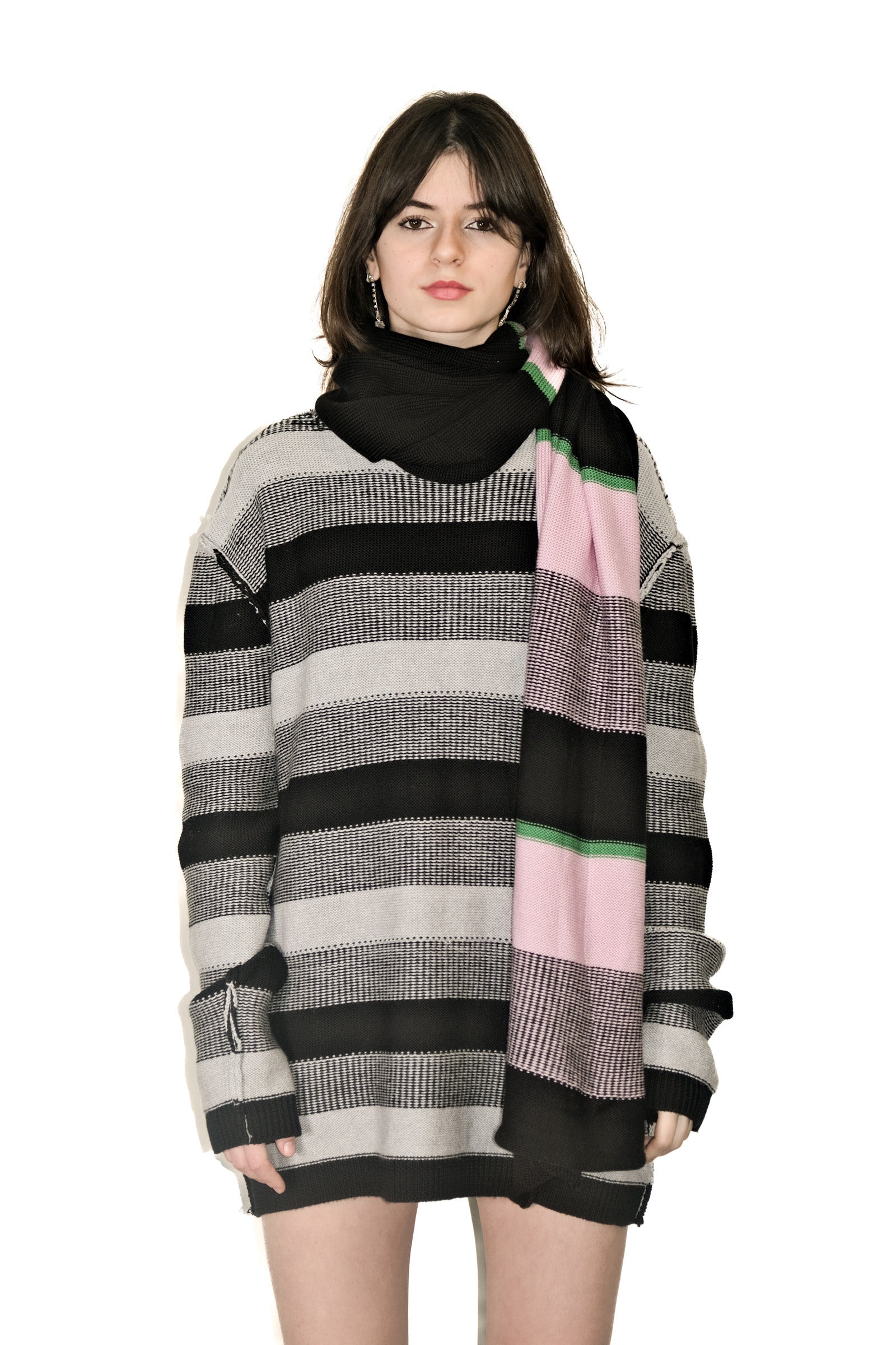 Nominal London Pink Stripe Cashmerino Scarf - Feminine Styling