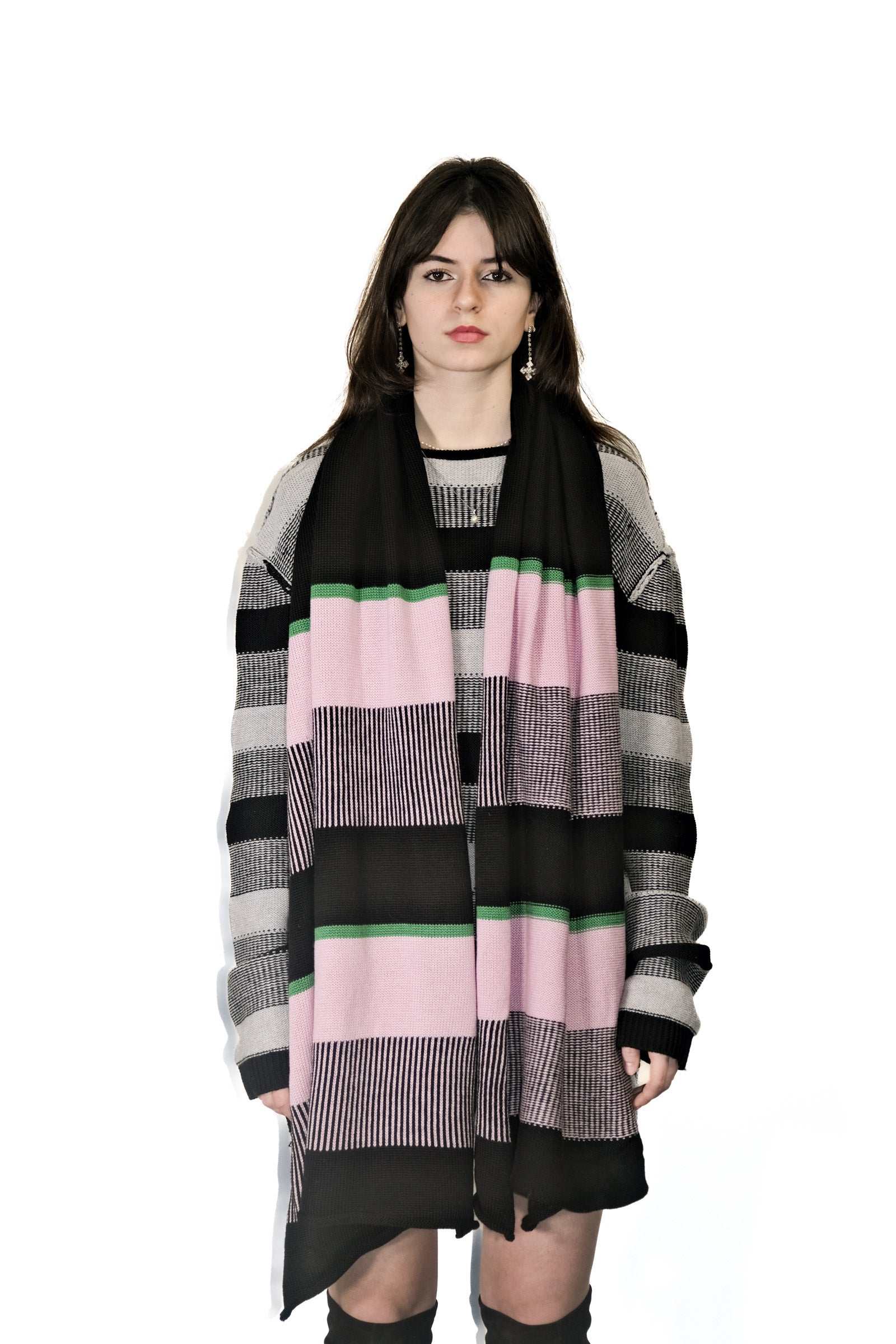 Nominal London Pink Stripe Cashmerino Scarf - Feminine Styling