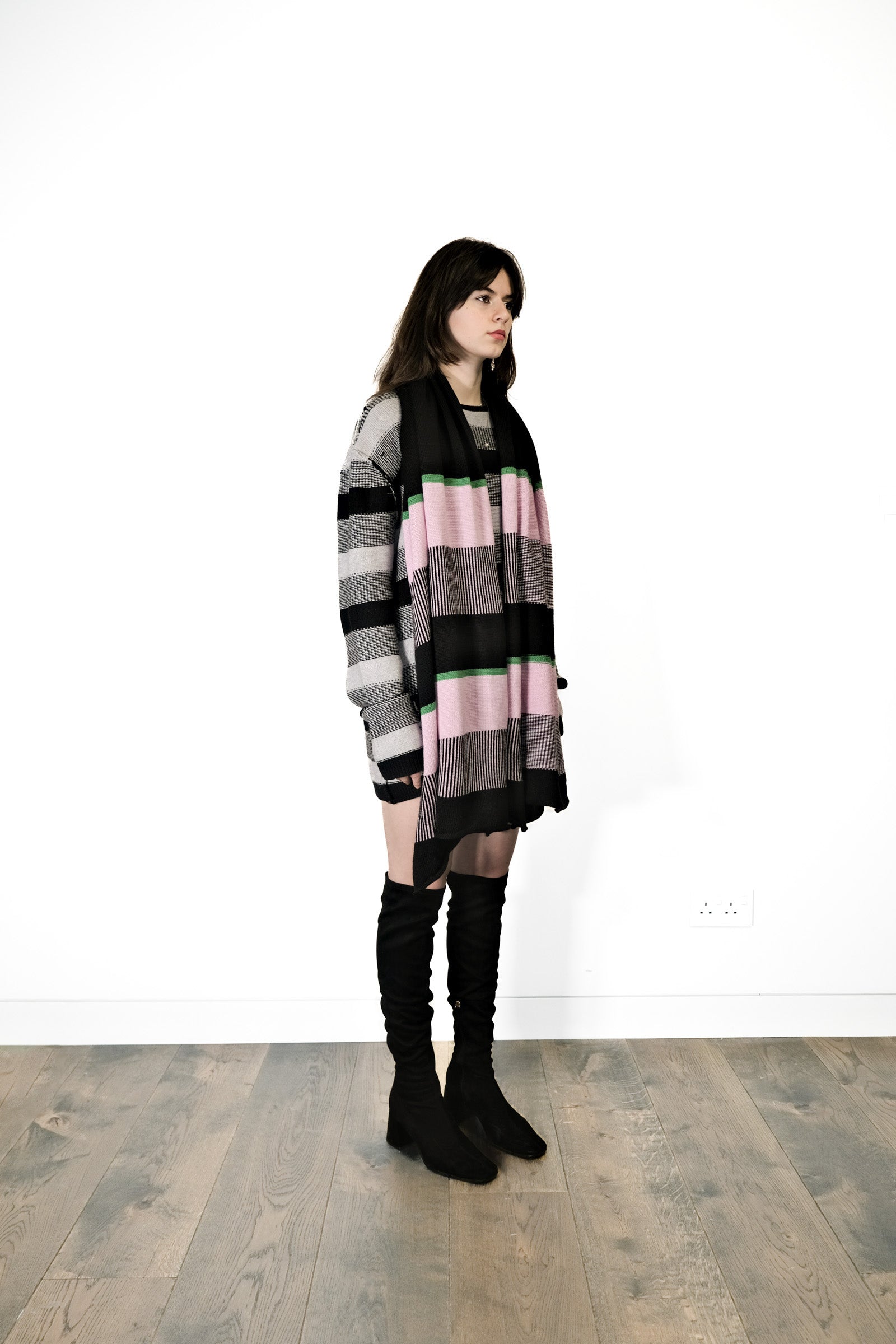 Nominal London Pink Stripe Cashmerino Scarf - Feminine Styling