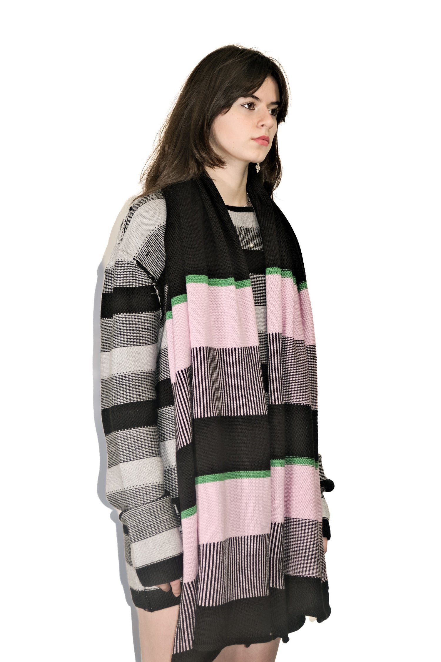 Nominal London Pink Stripe Cashmerino Scarf - Feminine Styling