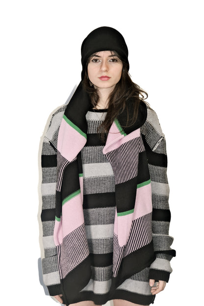 Nominal London Pink Stripe Cashmerino Scarf - Feminine Styling